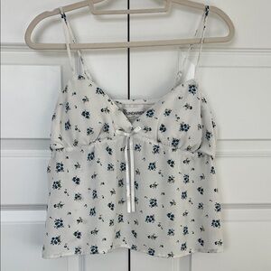 White and Blue Floral Camisole